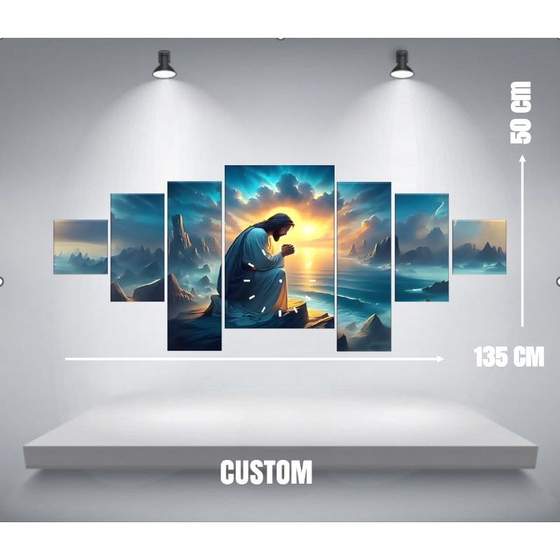 RB Jam Dinding Jumbo Motif Kristiani/Hadiah Natal/Hiasan Dinding Yesus