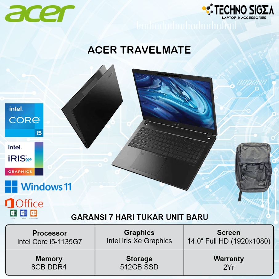 ACER Travelmate P40 i5 1135G7 8GB 512GB 14.0 FHD