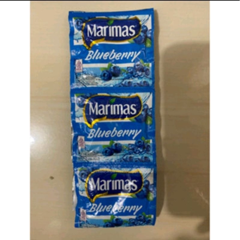 

minuman serbuk marimas blueberry kemasan 1renceng isi 10pcs