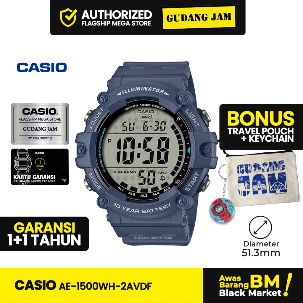 Jam Tangan Casio AE-1500WH-2AVDF AE-1500WH AE-1500 AE1500WH AE 1500WH