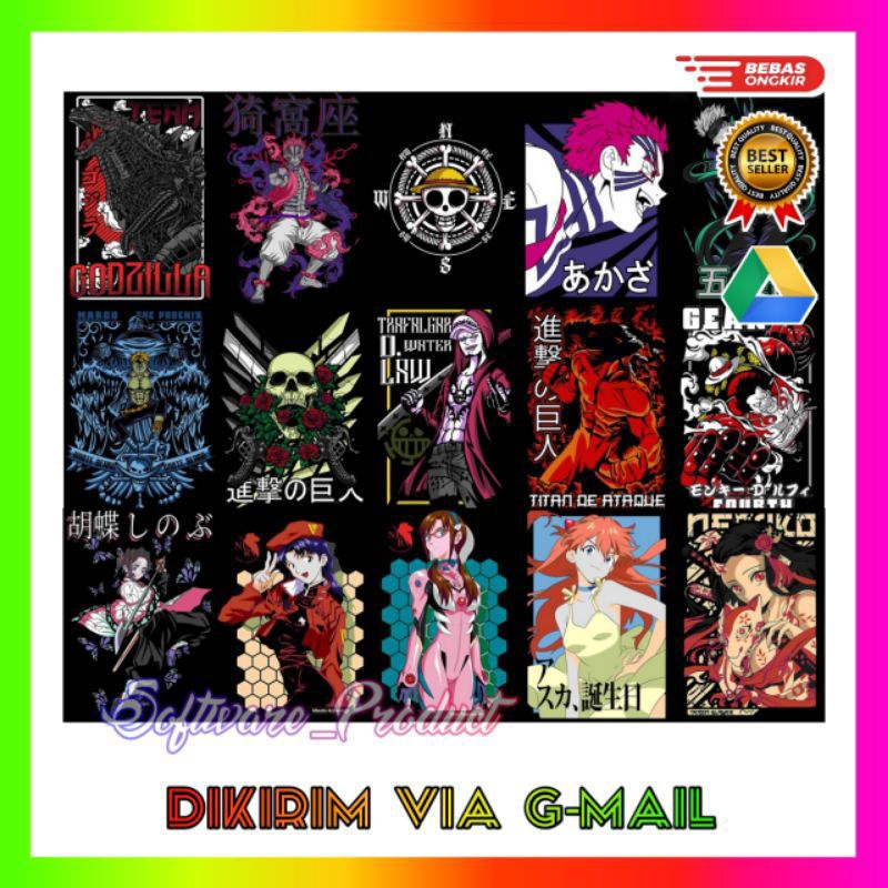 50 Anime Collection T-shirt Design V.2 - Vector design
