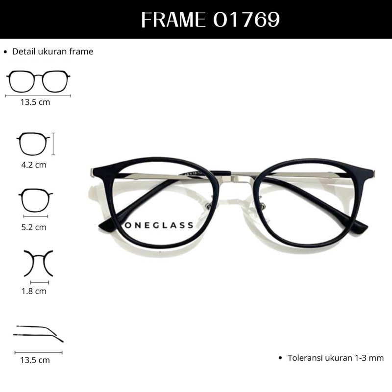 𝗢𝗻𝗲𝗴𝗹𝗮𝘀𝘀 - Frame Kacamata O1769 Unisex