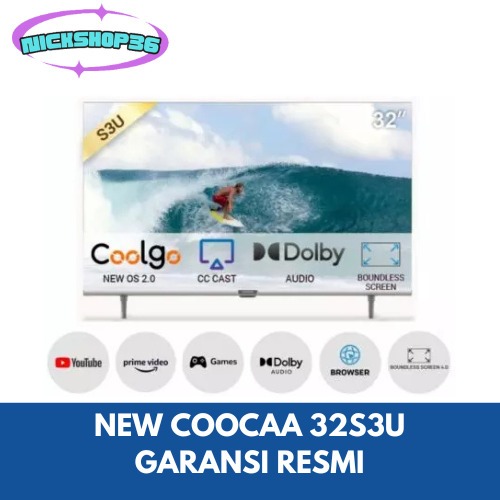 COOCAA 32 inch - Coolita 3.0 - Smart TV - 2K LED - Youtube/ Prime Video - Dolby Audio (COOCAA 32S3U 