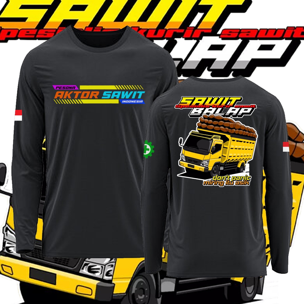 T-Shirt Kaos Distro Lengan panjang Mobil Truk Aktor Sawit Balap | Kaos Driver Muda | Baju pria Mobil