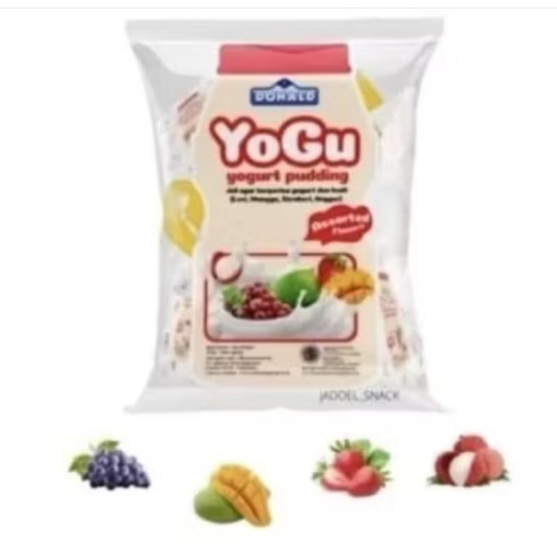 

JELLY YOGURT PUDING / JELLY YOGU DONALD 1 BUNGKUS ISI 10 PCS @ 30 GRAM / YOGU PUDING ANEKA RASA