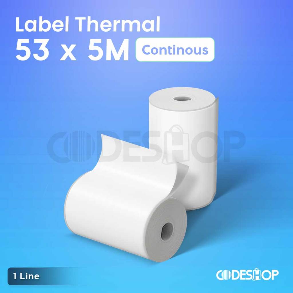 

STICKER LABEL THERMAL PRINTER BLUETOOTH 53 X 5 METER