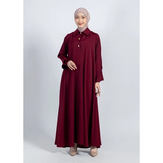 ELZATTA FASHION MUSLIM PAKAIAN MUSLIM WANITA BUSANA DRESS GAMIS KANCING ATAS
