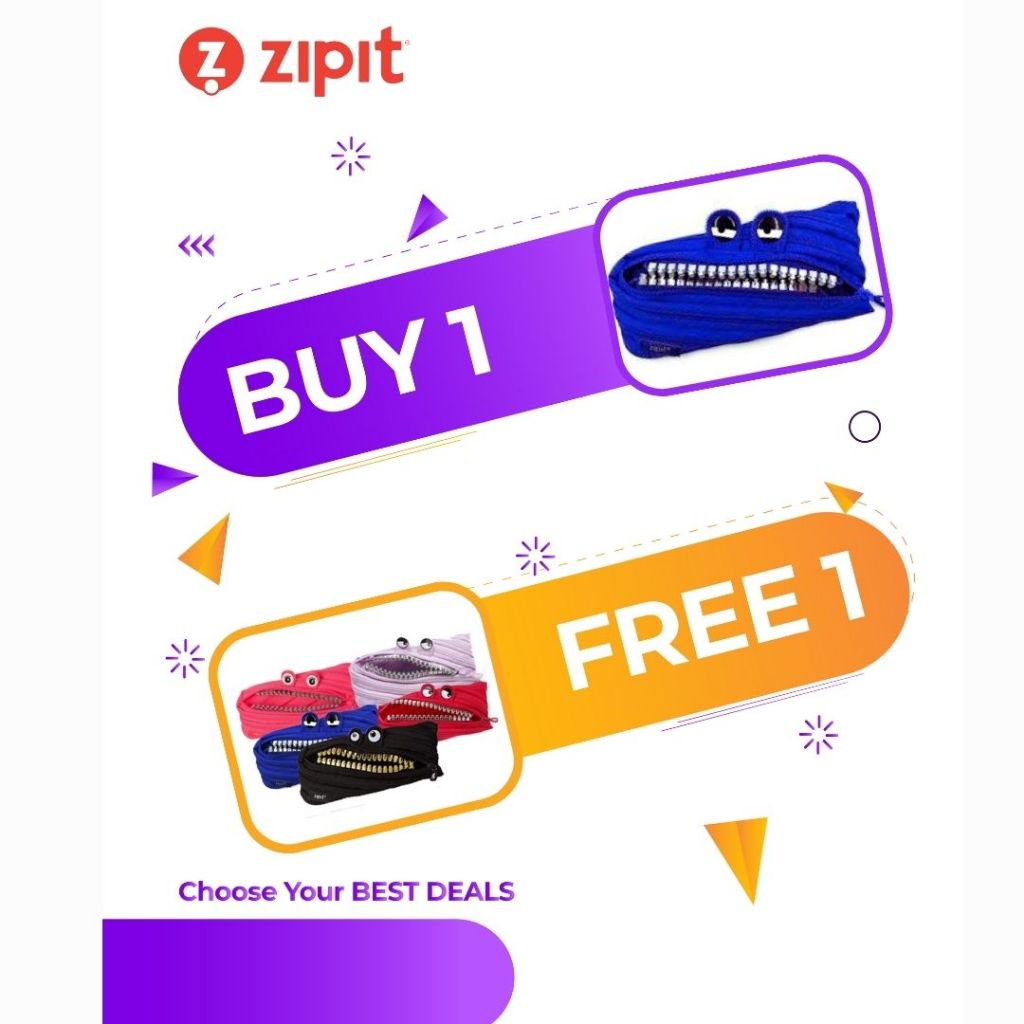 

TWIN PACK (BUY 1 GET 1 FREE) Zipit Grillz Monster Pouch - Biru