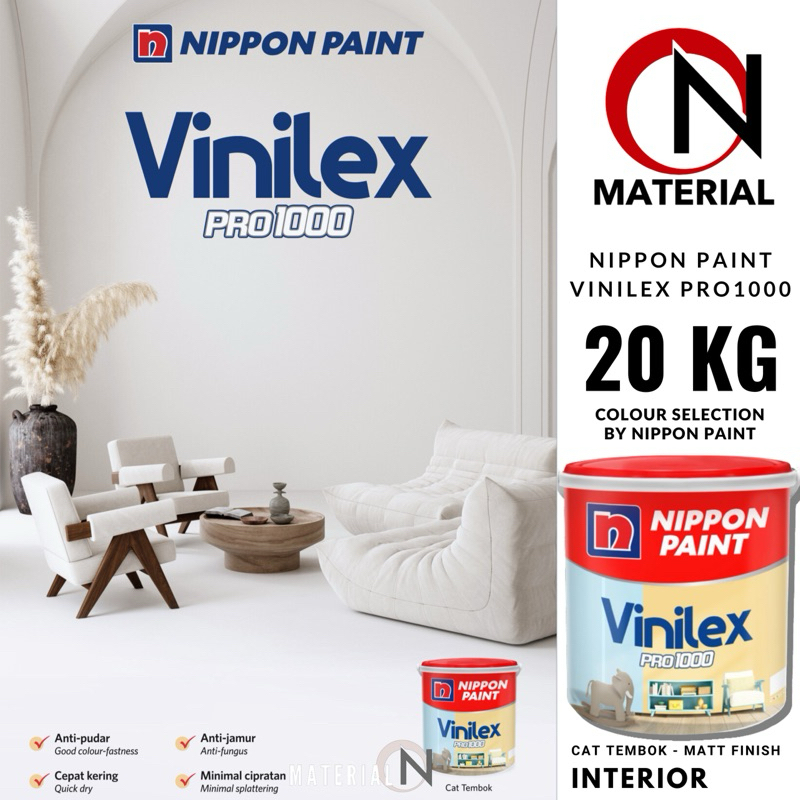 CAT TEMBOK VINILEX PRO 1000 20KG NIPPON PAINT PUTIH DAN WARNA