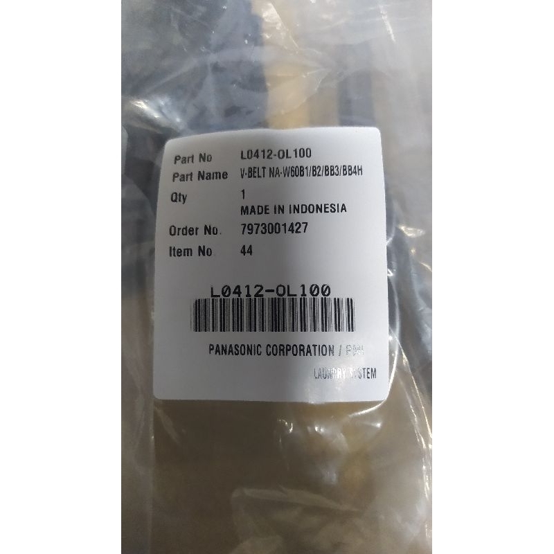 Original Part Panasonic mesin cuci 2 tabung "V-Belt 33,5"