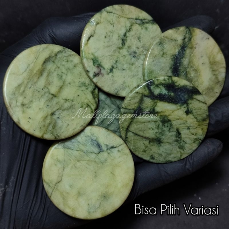 batu giok china asli natural bermotif / batu giok asli natural