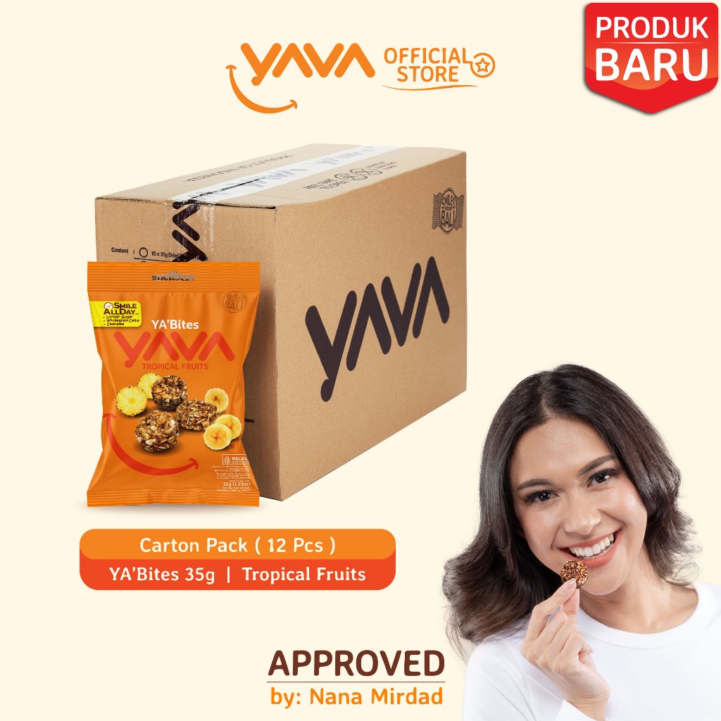 

YAVA Carton Pack YA'Bites Tropical Fruits ( 12 x 35g )