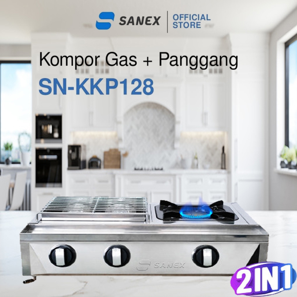 KOMPOR GAS SANEX KKP 128 kompor Gas 2 in 1 Panggangan Sekaligus Ada Kompor 1 Tungku