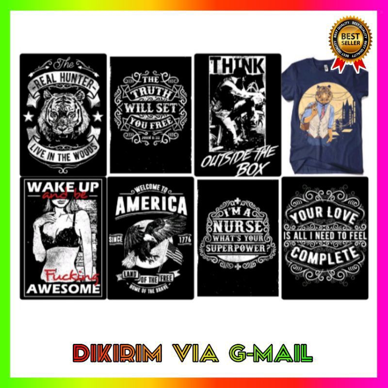 50 premium T-Shirt Designs • Desain kaos • Vector