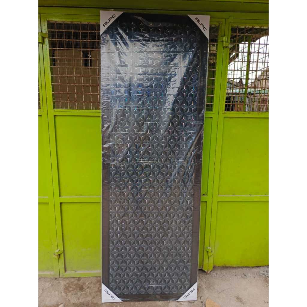 PINTU KAMAR MANDI ALUMINIUM PVC COKLAT 1 SISI ( MOTIF DEPAN SAJA)