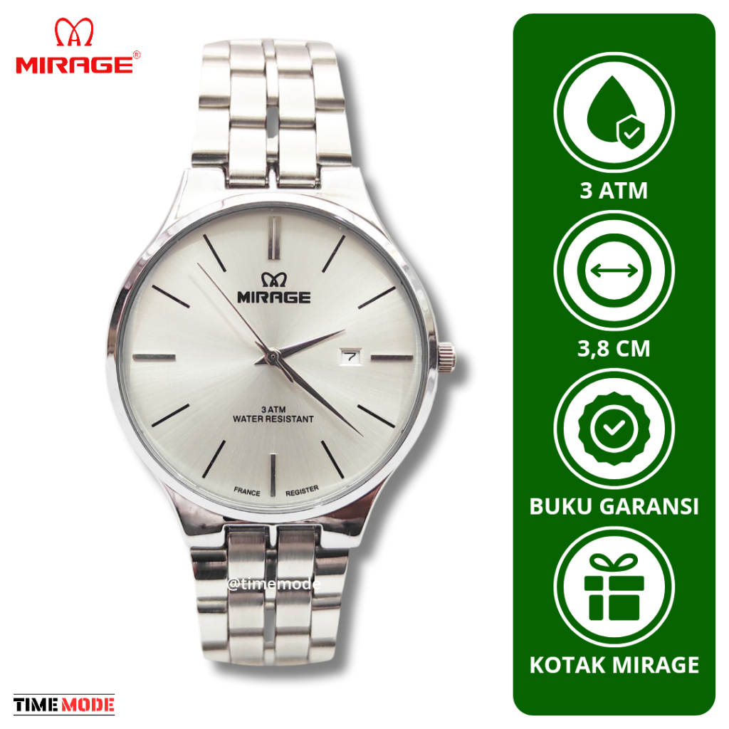 MIRAGE Jam Tangan Pria Mirage Original 18602 M Tanggal Analog