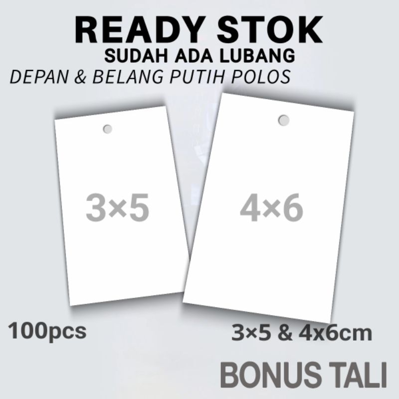 

Label harga polos 3x5 & 4x6 isi 100pcs label baju polos label polos hang tag polos label polosan label kertas polos