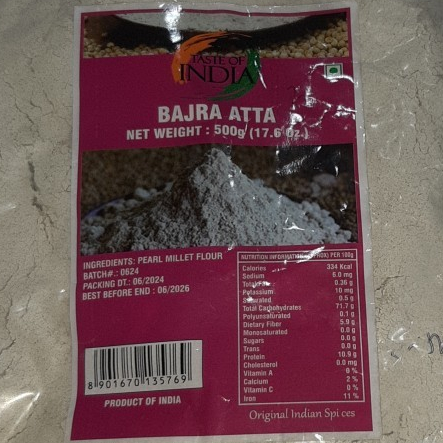 

BAJRA ATTA TASTE OF INDIA 500G / Tepung Millet Mutiara