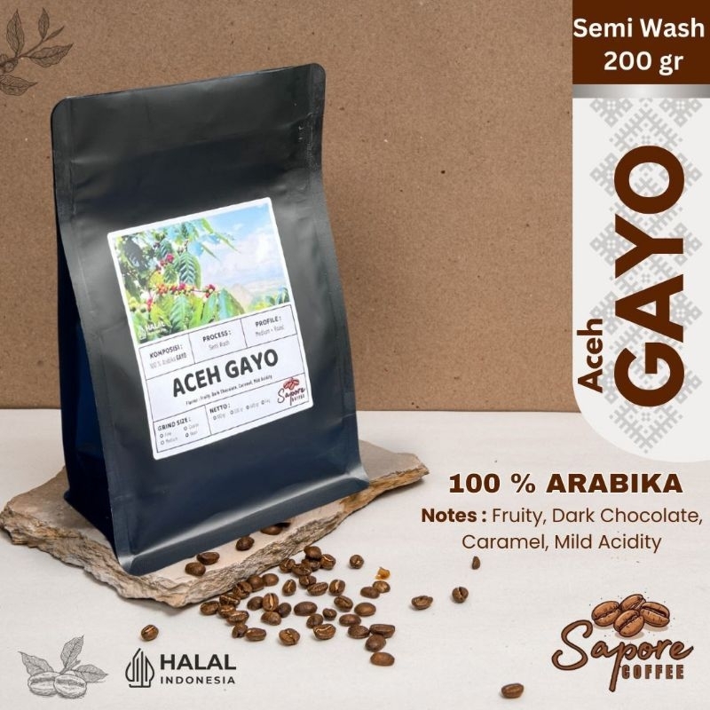 

KOPI ARABIKA ACEH GAYO PREMIUM 200gr Semi Wash