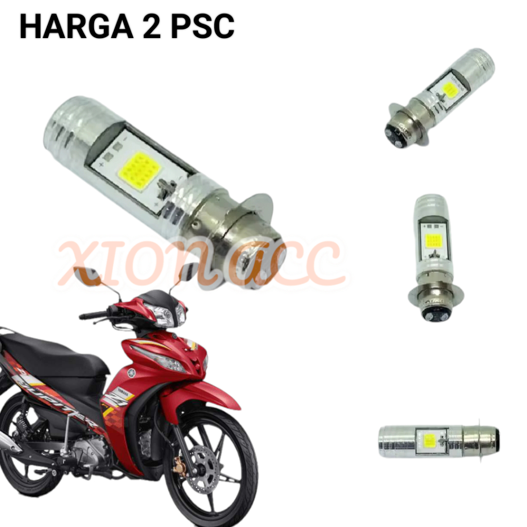 2 Biji Bohlam Lampu Led Depan Motor Supra X 125 FI Cahaya Putih Terang