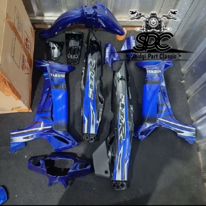 Paket Body Full Set Yamaha Fiz R FizR F1z R Vega R Lama Old Warna Biru Kombinasi Hitam Glossy Termur