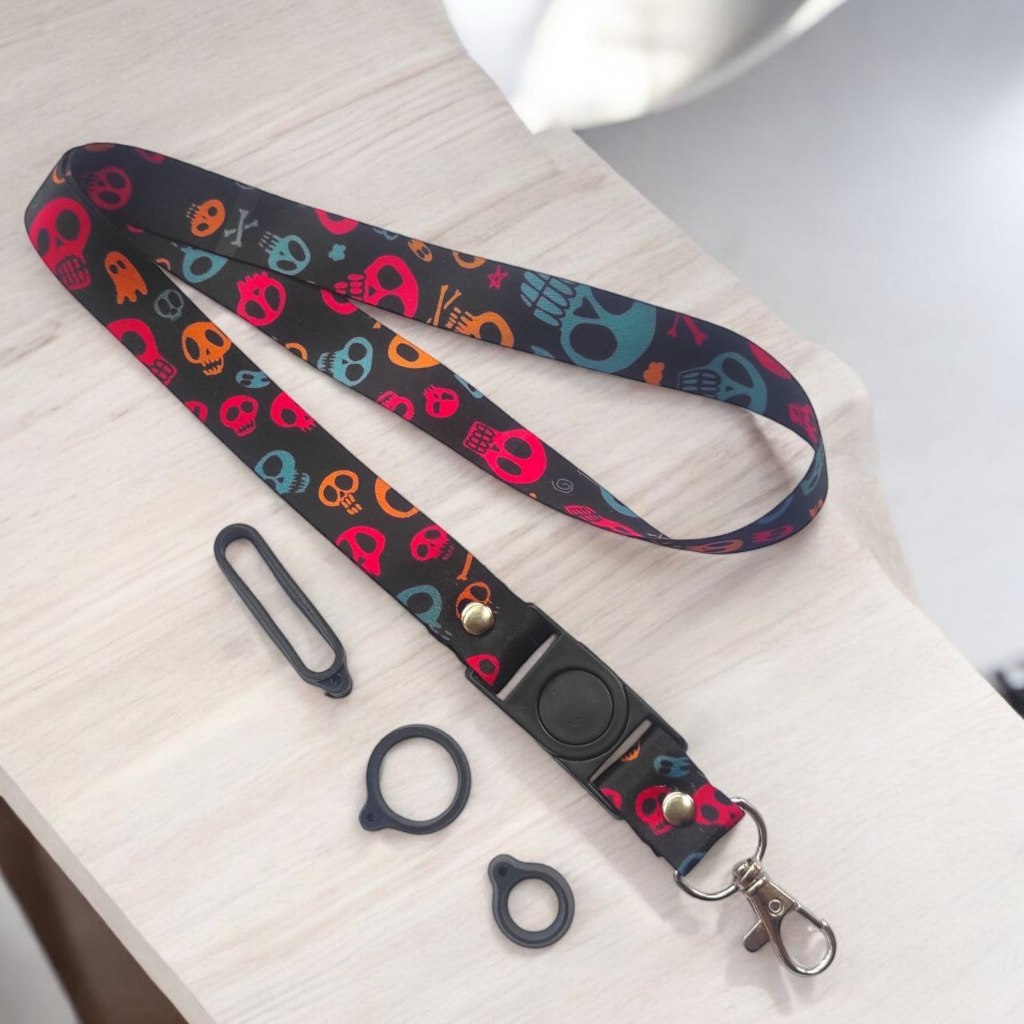 

Tali Lanyard 2 Cm Motif TENGKORAK PINK Name Tag BONUS 3 Karet