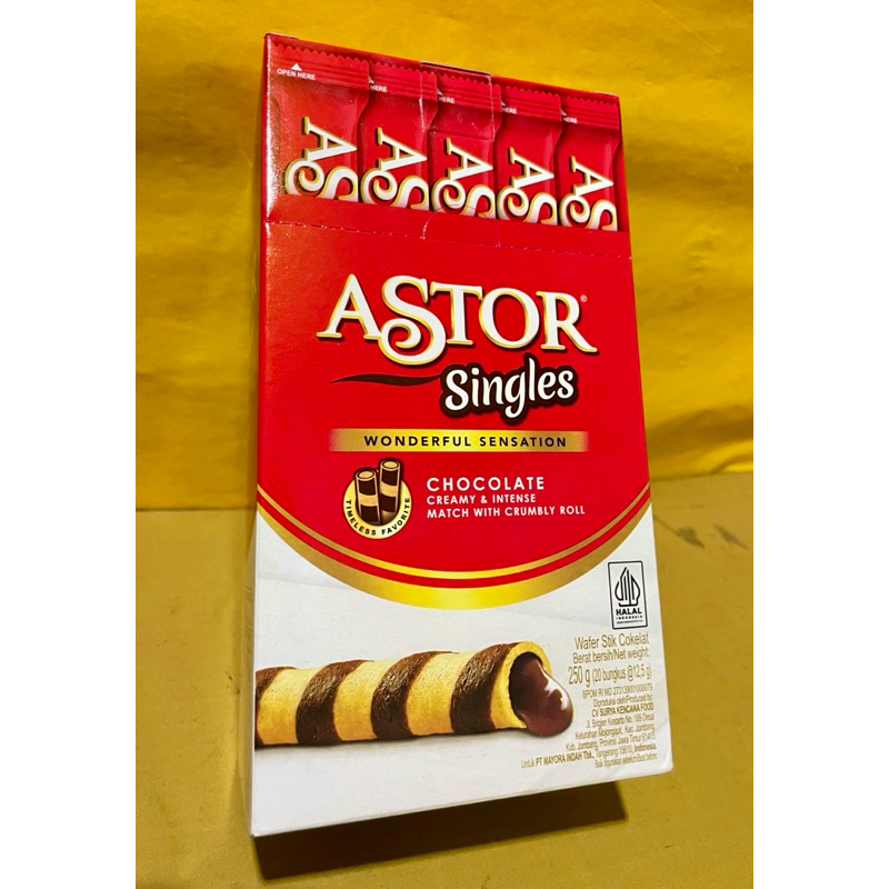 

Astor Singles - Wafer Stik Coklat 250g (@12,5g)