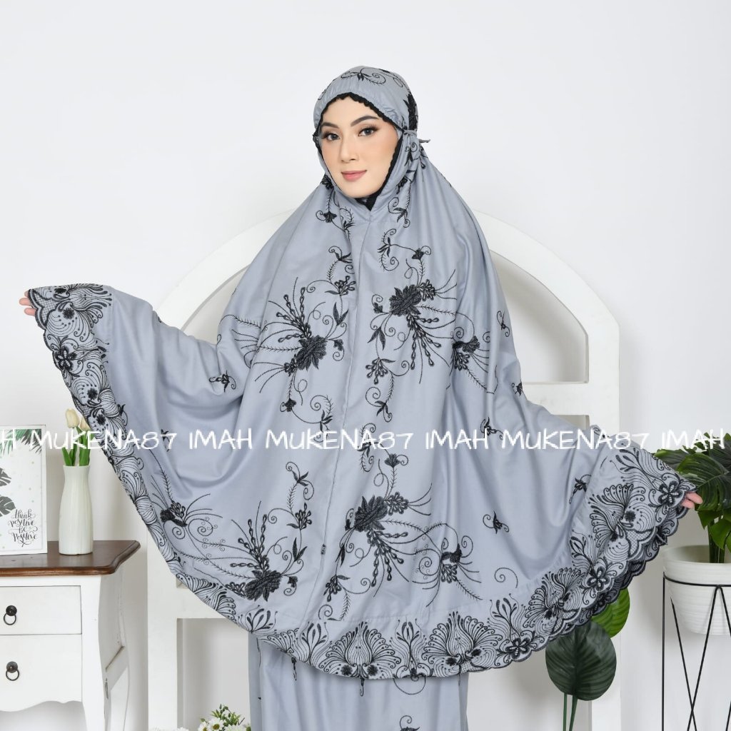 Mukena Dewasa Katun Renda Bordir Premium Sopia Mukenah Tinbul Cantik Mewah Jumbo