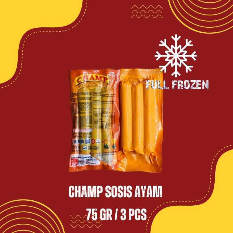 

Champ Sosis Ayam 75 gr / 3 pcs
