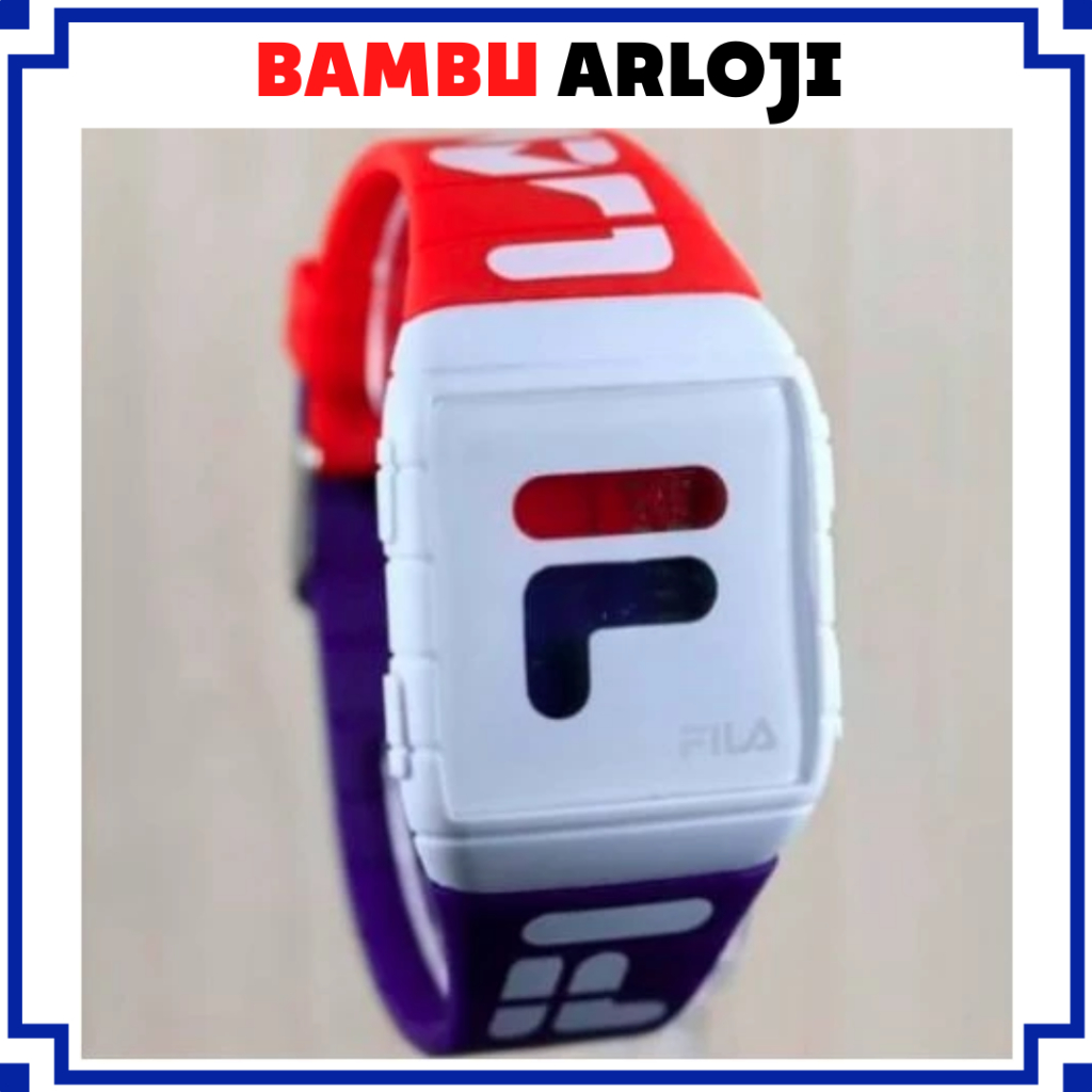 BAJ READY 5 WARNA Jam Tangan Murah Pria Wanita Trendy FILA Digital Strap Rubber FL001