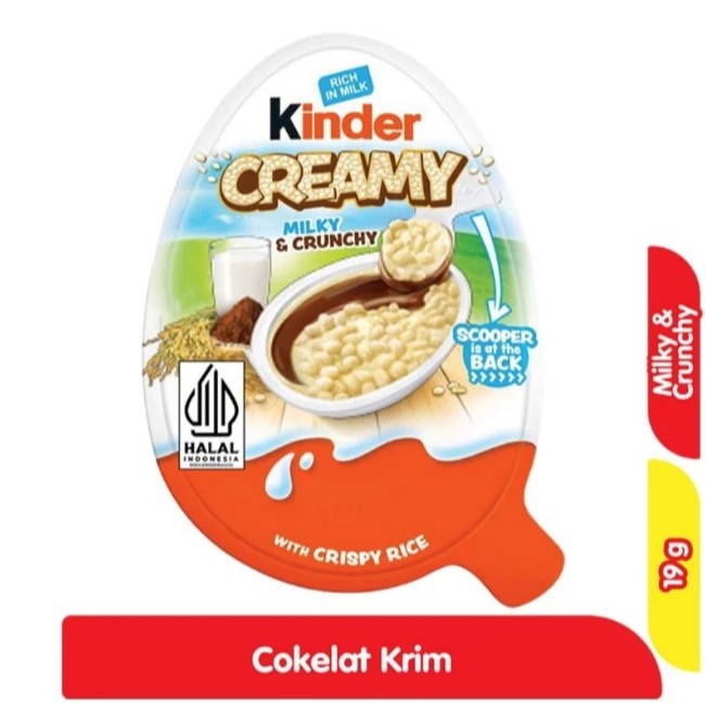 

ECER !! EXPIRED JULI 2025 Kinder Joy Creamy Milk Chocolate Hazelnut Rice Crispy 19 gram