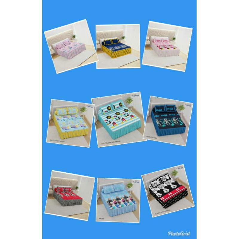 Sprei rumbai california 180x200/king/no 1 motif kartun/karakter favorit anak & dewasa:mickey mouse b