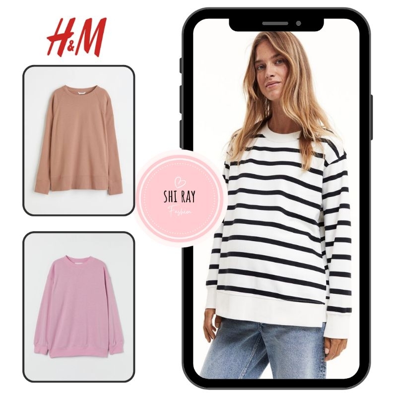 sweatshirt hm / sweater branded / sweater wanita / wanita big size / sweater pink / sweater coklat /