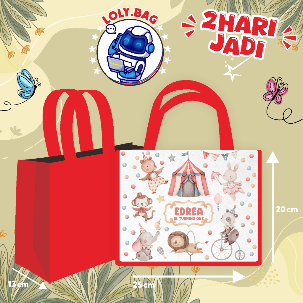 

Tas Ultah / Tas Ulang Tahun Murah/Goodie bag murah/souvenir ultah/Tas tema Sirkus