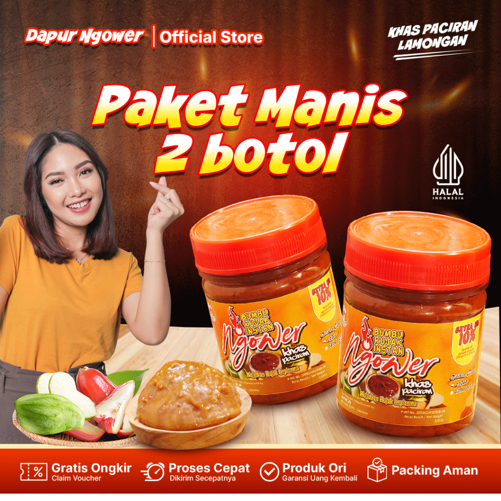 

Dapur Ngower Sambal Rujak Buah Gula Jawa Bumbu Enak Pedas Manis Extra Pedas