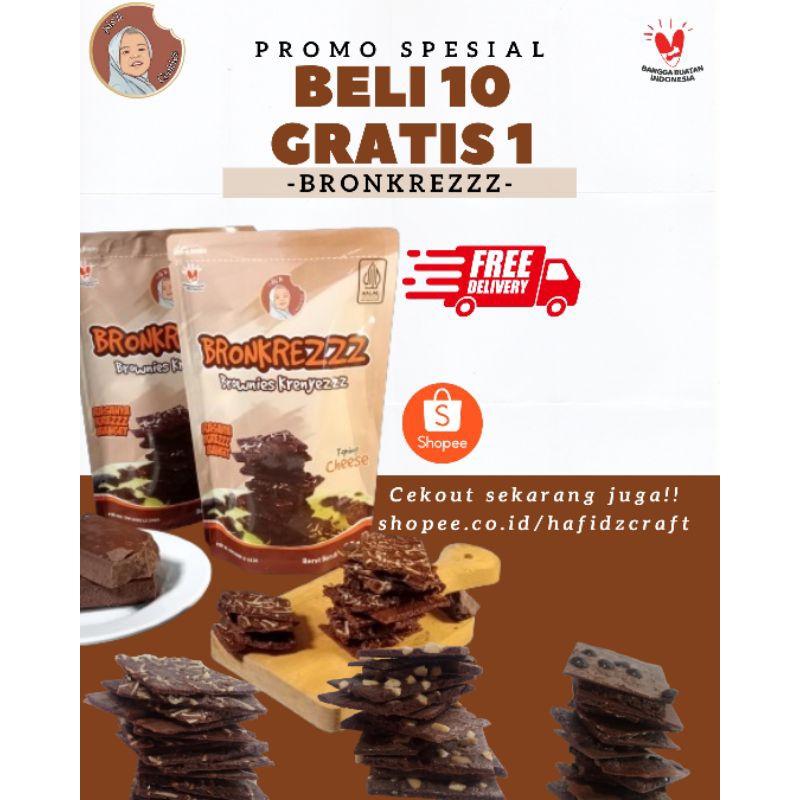 

Bronkrez Keripik Brownies 65g 10 pouch free 1