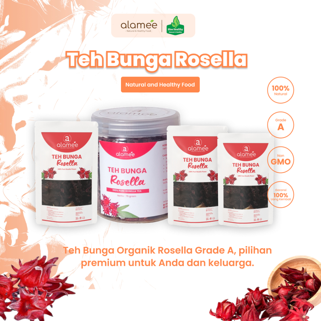 

ALAMEE Teh Bunga Rosella Kering Rosela Tea Flower Merah Premium Organik Red All Variant