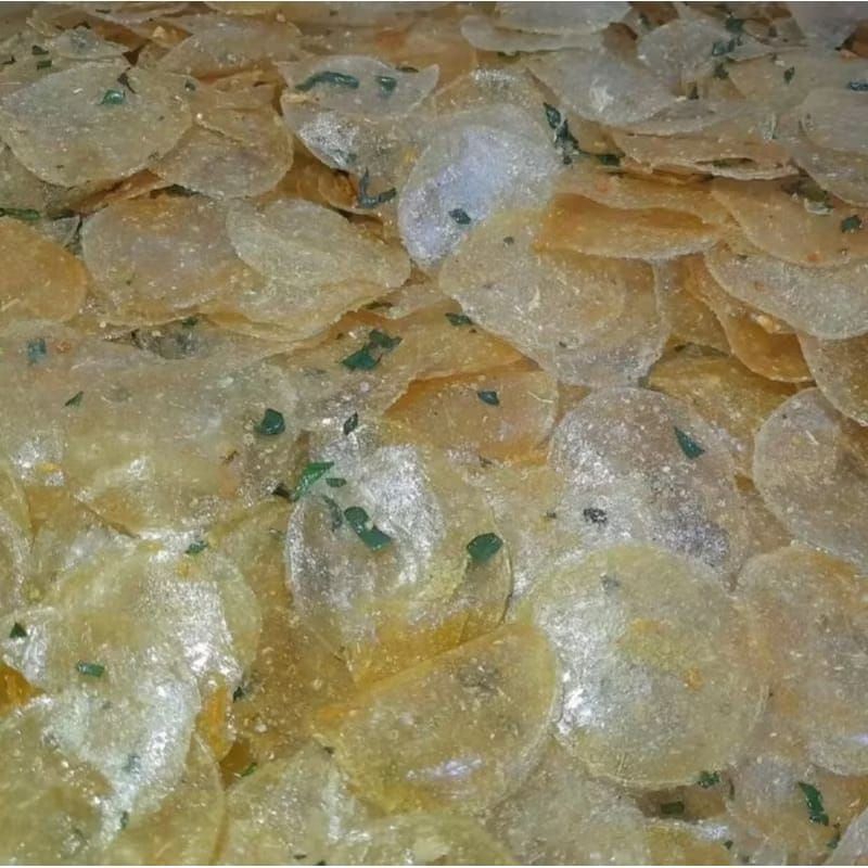 

Keripik kaca/ kripca originall kemasan 1kg Cemilan kering