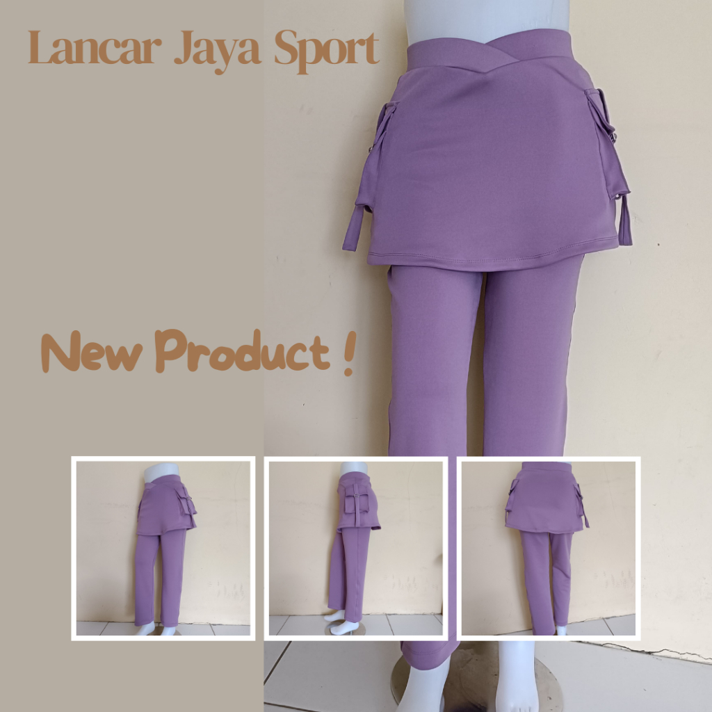 NEW PRODUCT>>CELANA SENAM ROK KANTONG WANITA>>celana senam rok kantong samping>>celana senam aerobik