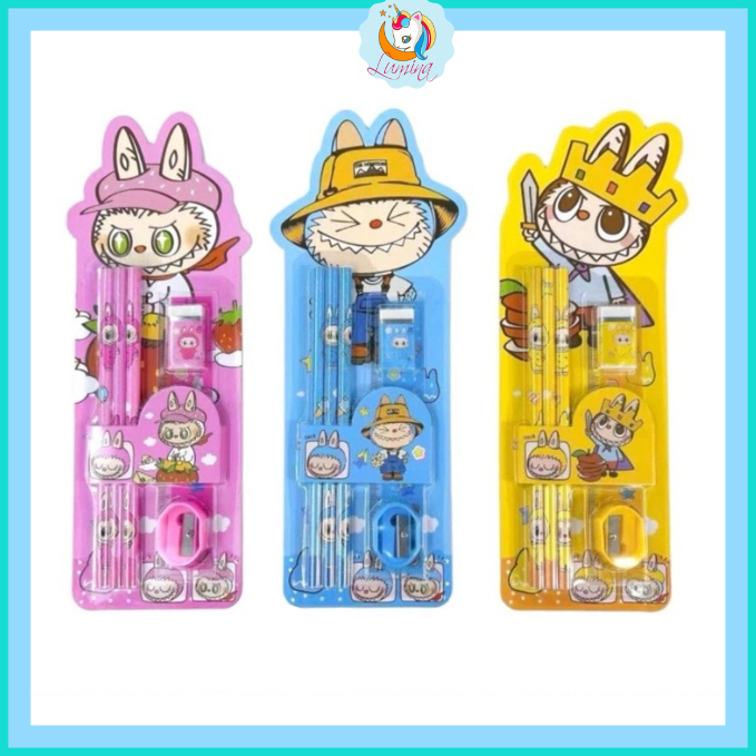 

Set Alat Tulis Anak 6 in 1 Motif Labubu Lucu Stationary Mini Perlengkapan Sekolah