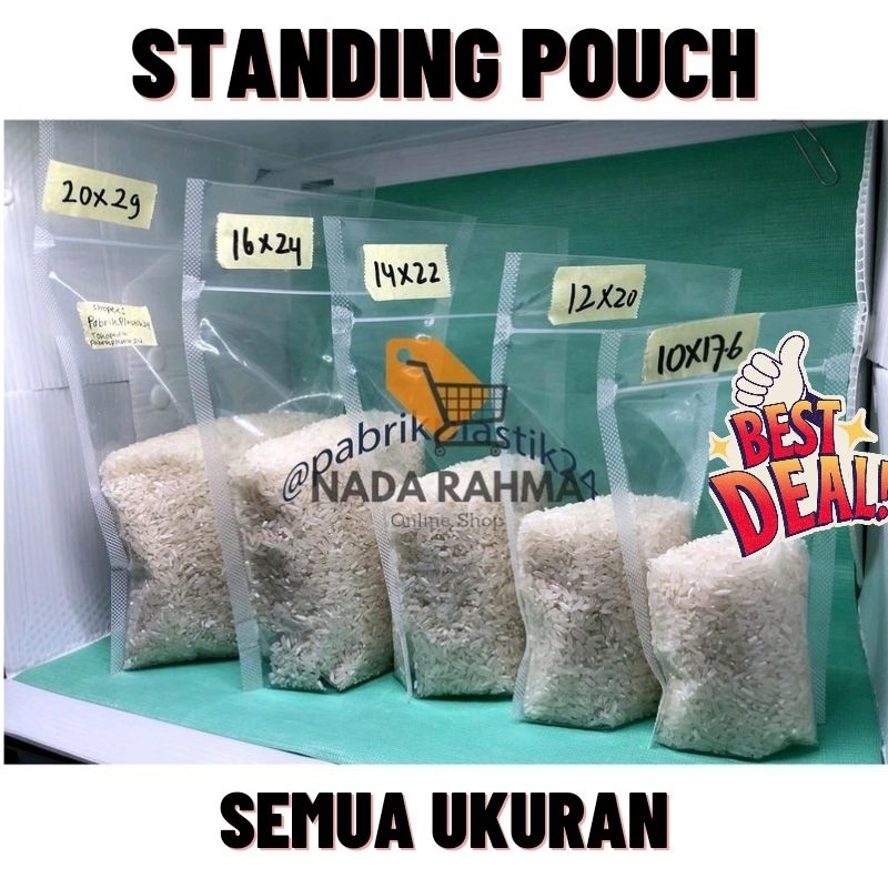 Standing Pouch Bening Tebal PLASTIK KLIP 50 lembar Best Seller