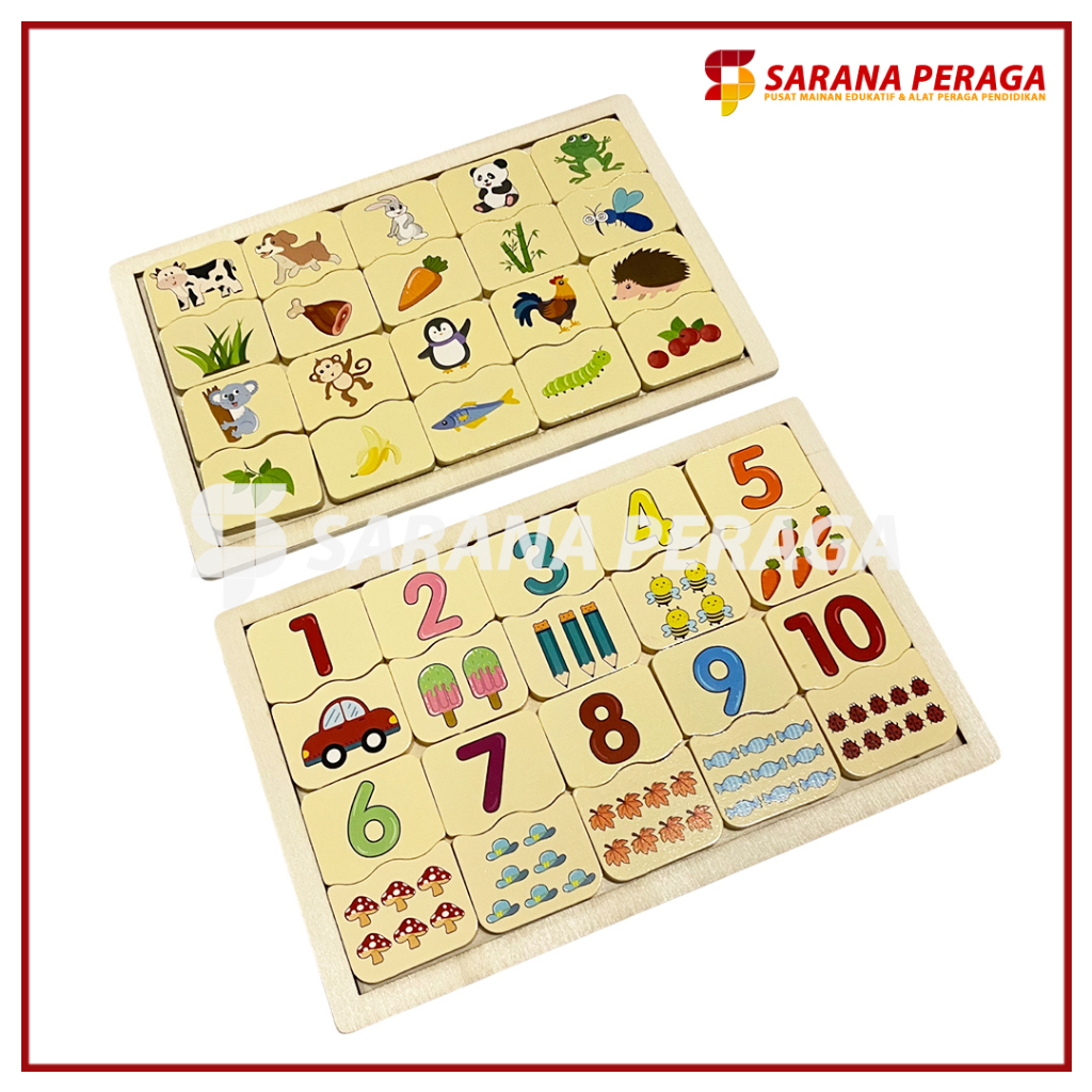SaranaPeraga - Matching Board Puzzle / Mainan Kognitif Anak / Puzzle Kayu - Mainan Edukasi Anak