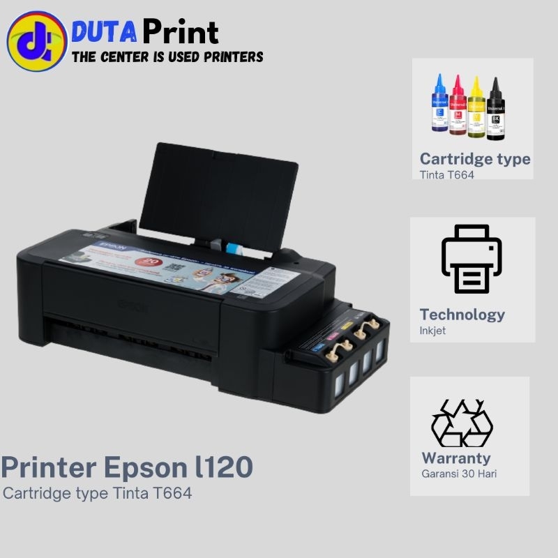 Printer Epson L120 nozzle full bonus tinta 1set