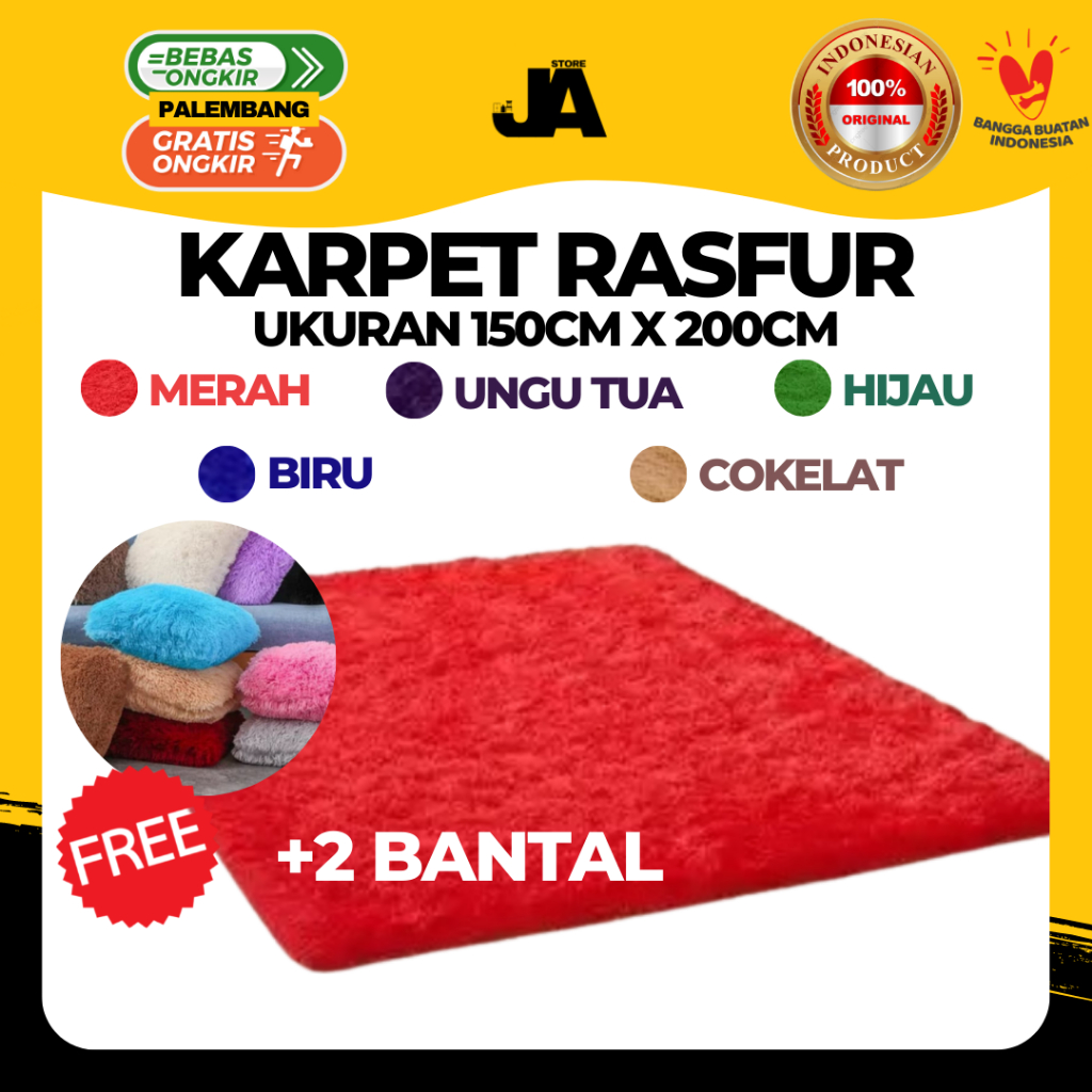 Karpet Rasfur Bulu 200cm x 120cm / Ambal Busa Rasfur / Karpet Santai / Raspur Busa