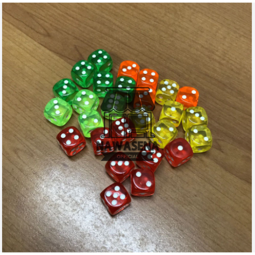 Dadu Mainan Anak Warna Warni Perlengapan Bermain Ular Tangga Ludo Tebak Angka Monopoly Material Baha