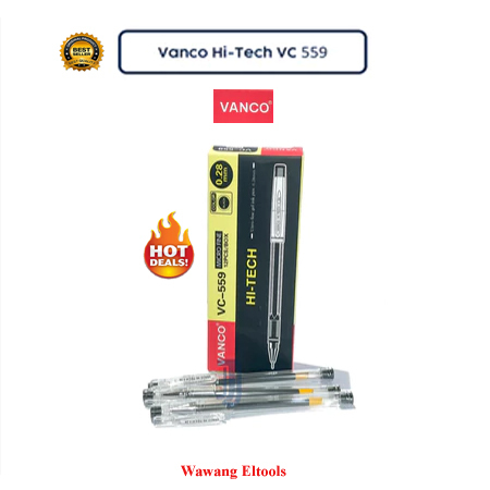 

[1 Pak] Bolpen Pen Gel Pulpen Pena Vanco VC-559 Hi-Tech Hitech / 12 PCS