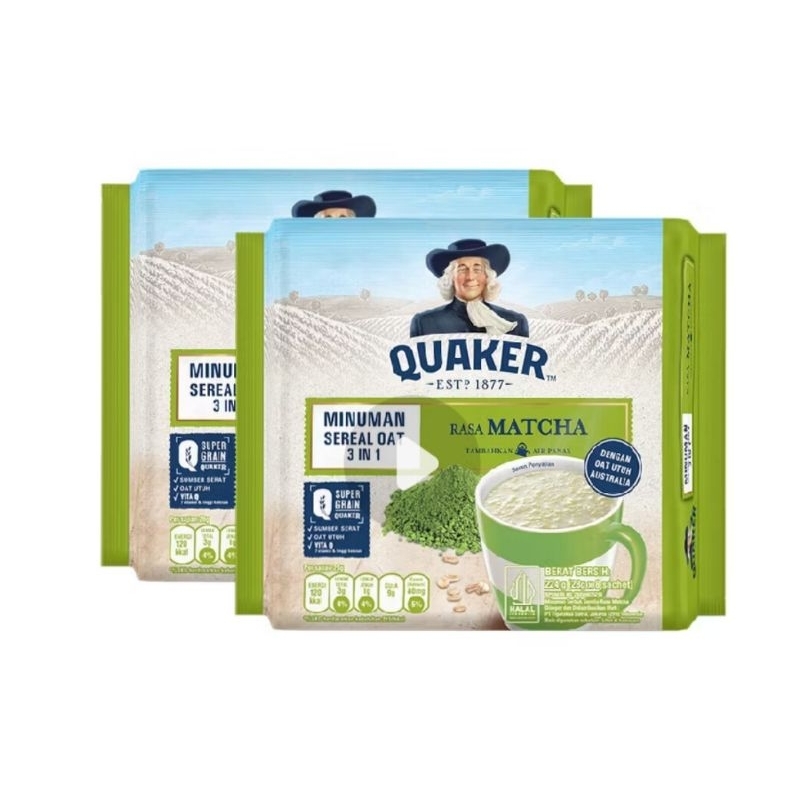 Quaker oat 3 in 1 rasa matcha