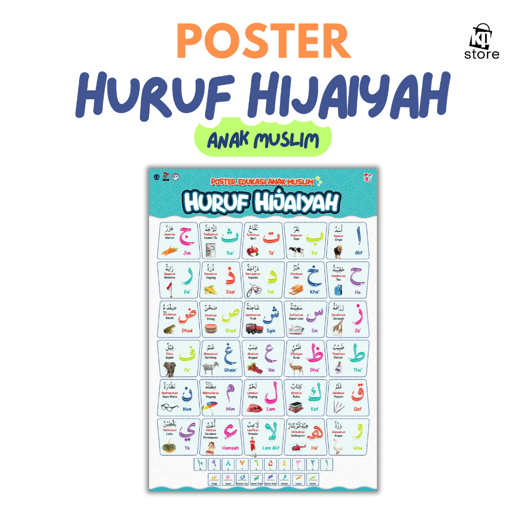 

Kawan Pustaka - Poster Edukasi Anak Muslim - Huruf Hijaiyah - Ukuran A3