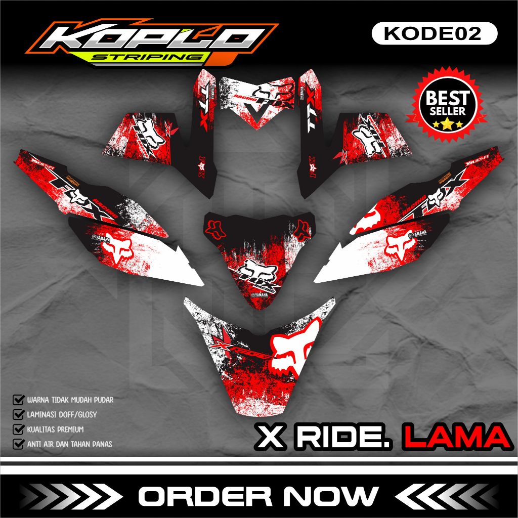 Sticker Decal Full Body Motor X-RIDE LAMA - Stiker Striping Full Body Dekal X-RIDE LAMA. KPL.02