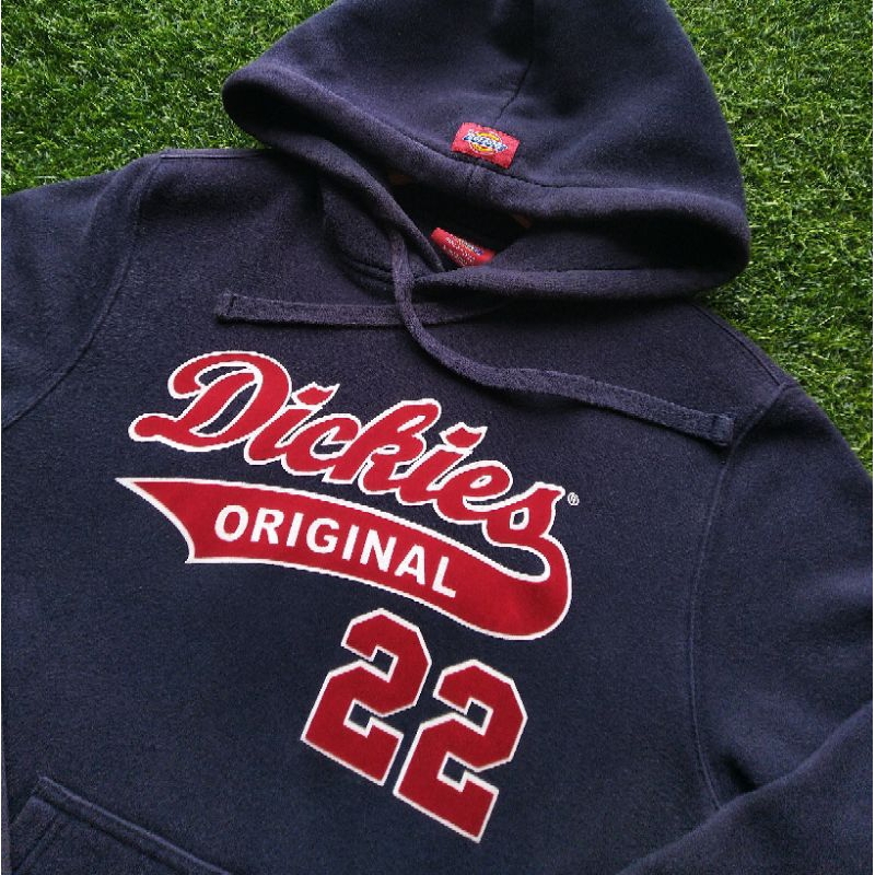 SWEATER HOODIE DICKIES VELVET BLUE ORIGINAL SIZE S-MEDIUM BEKAS PAKAI PRIBADI + BIAYA ADMIN SHOPEE